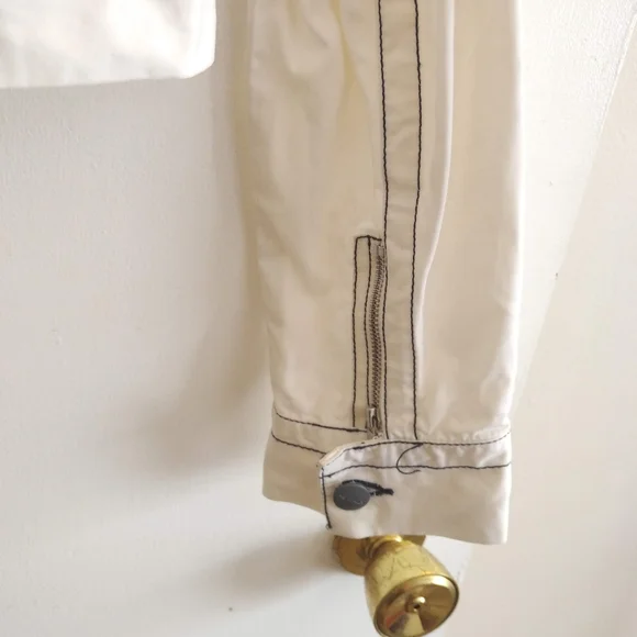 Sand White cotton jacket summer light zipper pockets 4 6 Island Cruise Vacation - Picture 8 of 15